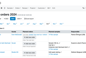 Screenshot eines LIMS für Umweltlabore die Wasser und Trinkwasser analysieren