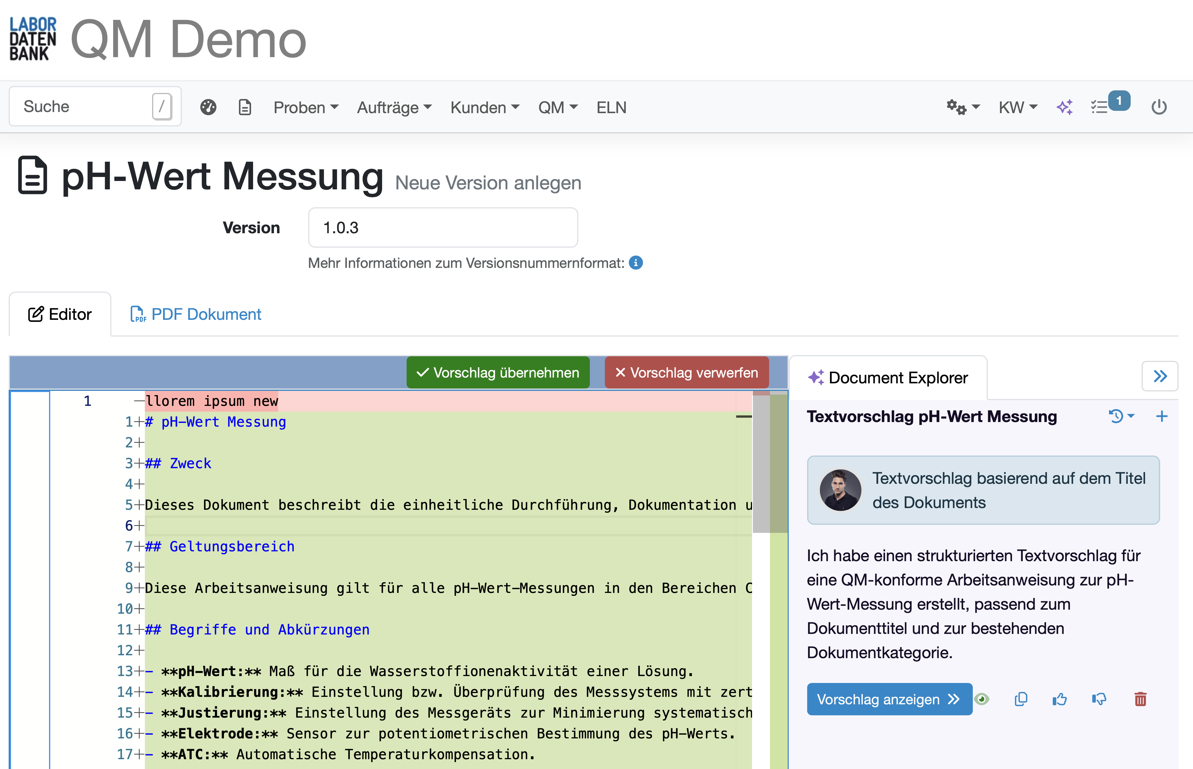 LIMS Dokumente mit KI erstellen und bearbeiten